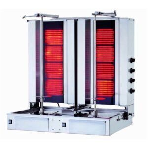 Kalitegaz 4+4 Radyanlı Alttan Motorlu Döner Ocağı, Elektrikli, İkiz Model KLG171T