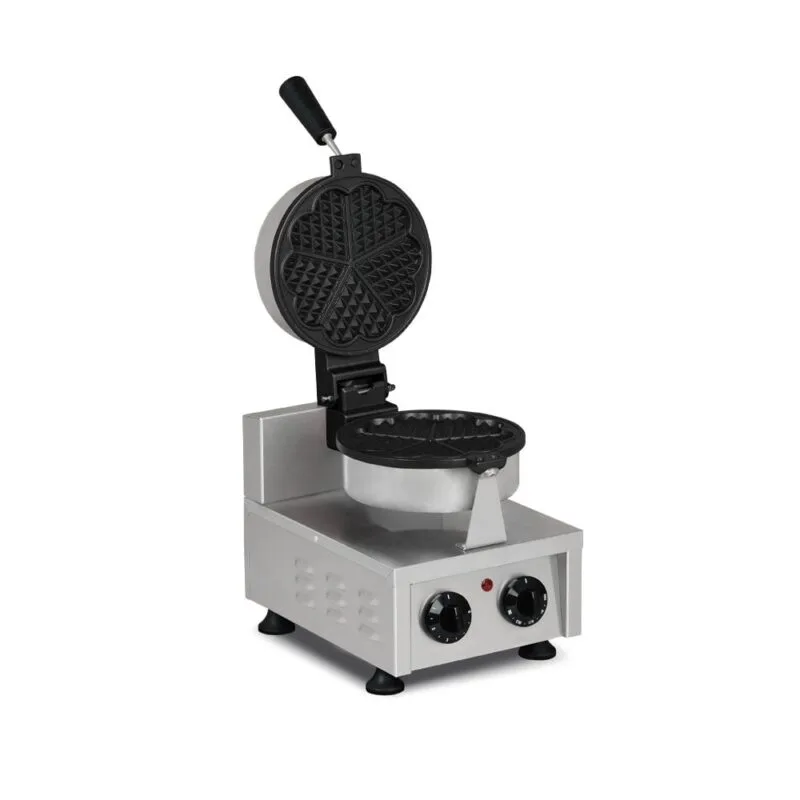 Omake Waffle Makinesi Tekli Yuvarlak Kalp Ø170 Model Zaman Ayarlı