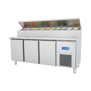 Öztiryakiler 3 Kapılı Tezgah Tip Buzdolabı Pizza Hazırlık Tablalı 188x70 Cm 457 L