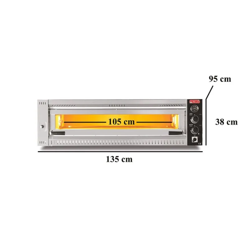 SGS PO PROFI 10570 Ø 34 Cm 6 Tava Kapasiteli Pizza Fırını Alttan Açılmalı Kapak