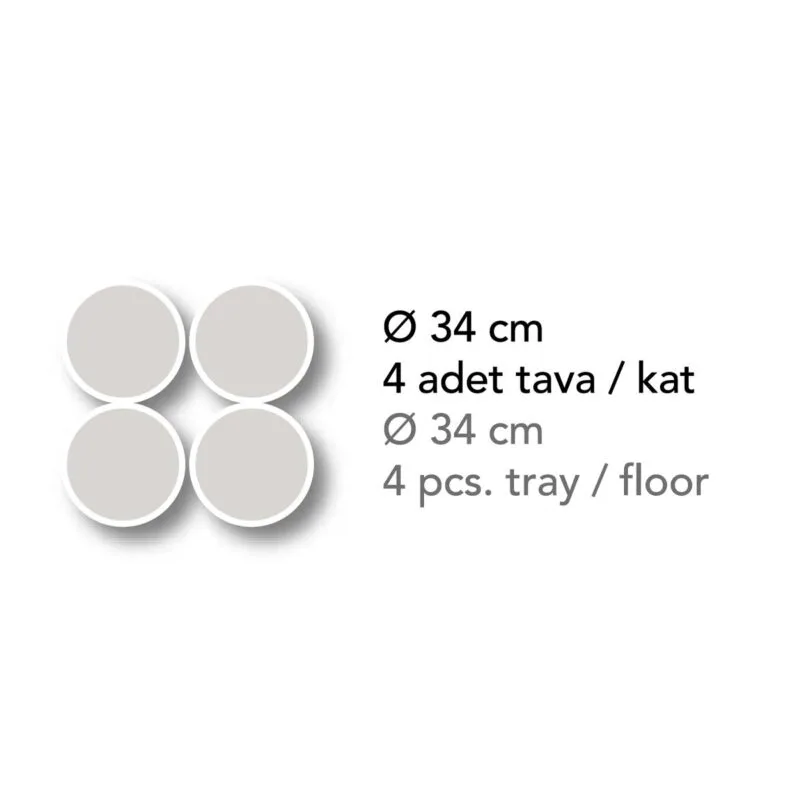 SGS PZ 7575 DE Ø 34 Cm 4+4 Tava Kapasiteli Pizza Fırını