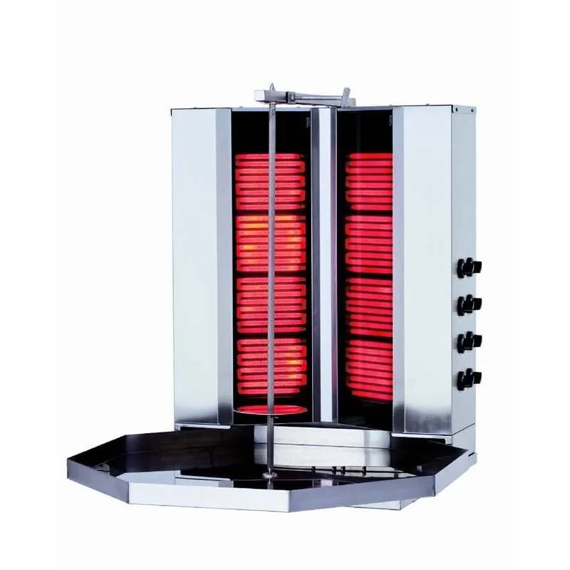 Kalitegaz 4+4 Radyanlı Motorsuz Döner Ocağı, Elektrikli, Camlı, V Model KLG161V