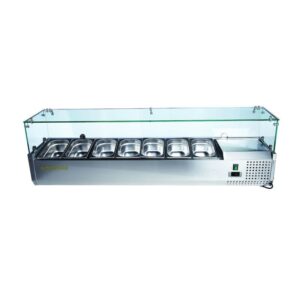 NDustrio Soğutmalı Set Üstü Saladbar Camlı 1/4 GN 7 Küvet Kapasiteli, TTR-150-GC