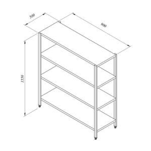 Öztiryakiler İstif Rafı, 4 Düz Tabla, 90x50 cm