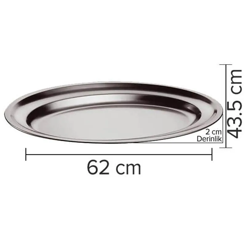 Öztiryakiler Oval Banket Tepsisi 62x43,5x2 Cm
