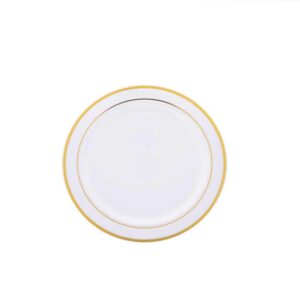 Rubikap Tek Kullanımlık Tabak, 19 cm Beyaz Goldlıne Baskılı