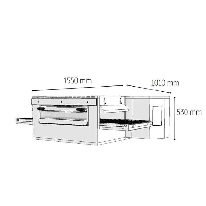 Venarro DYK-1410E Konveyörlü Pizza Fırını Elektrikli, 27 pizza/saat