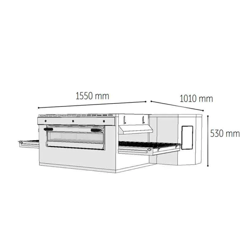 Venarro DYK-1410G Konveyörlü Pizza Fırını Gazlı, 27 pizza/saat