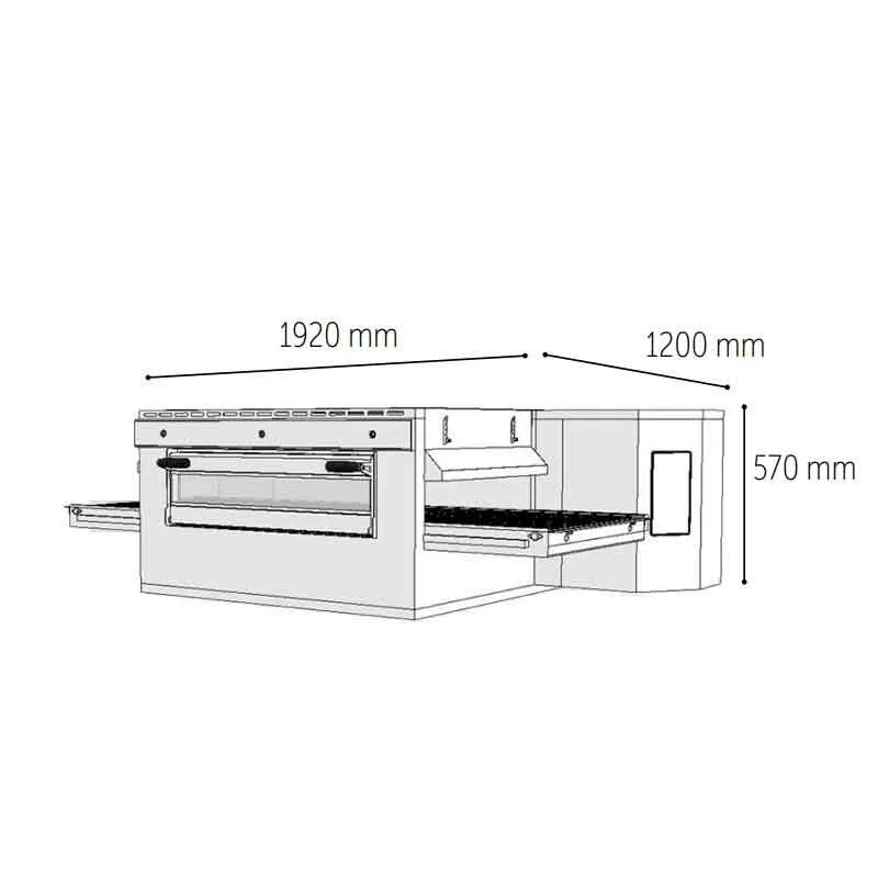 Venarro DYK-1610E Konveyörlü Pizza Fırını Elektrikli, 90 pizza/saat