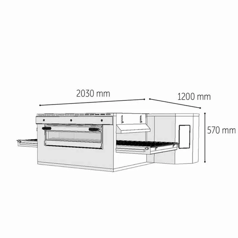 Venarro DYK-1610G Konveyörlü Pizza Fırını Gazlı, 90 pizza/saat