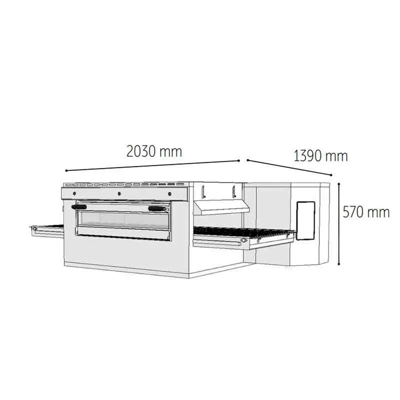Venarro DYK-1810E Konveyörlü Pizza Fırını Elektrikli, 135 pizza/saat