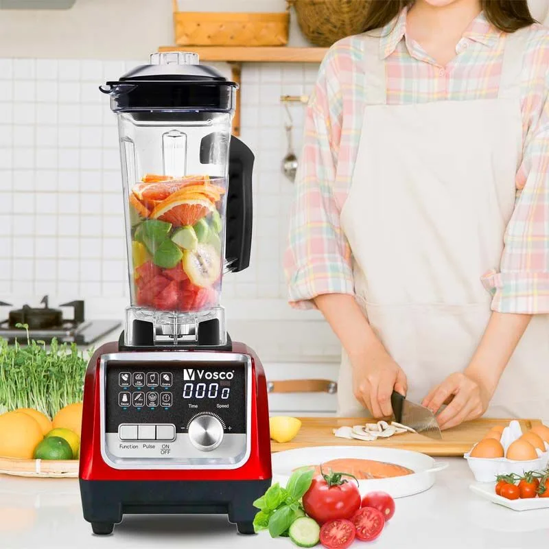 Vosco HS-206C Pro Dijital Buz Kırıcı Bar Blender, 2 Litre, 1600 W, Kırmızı