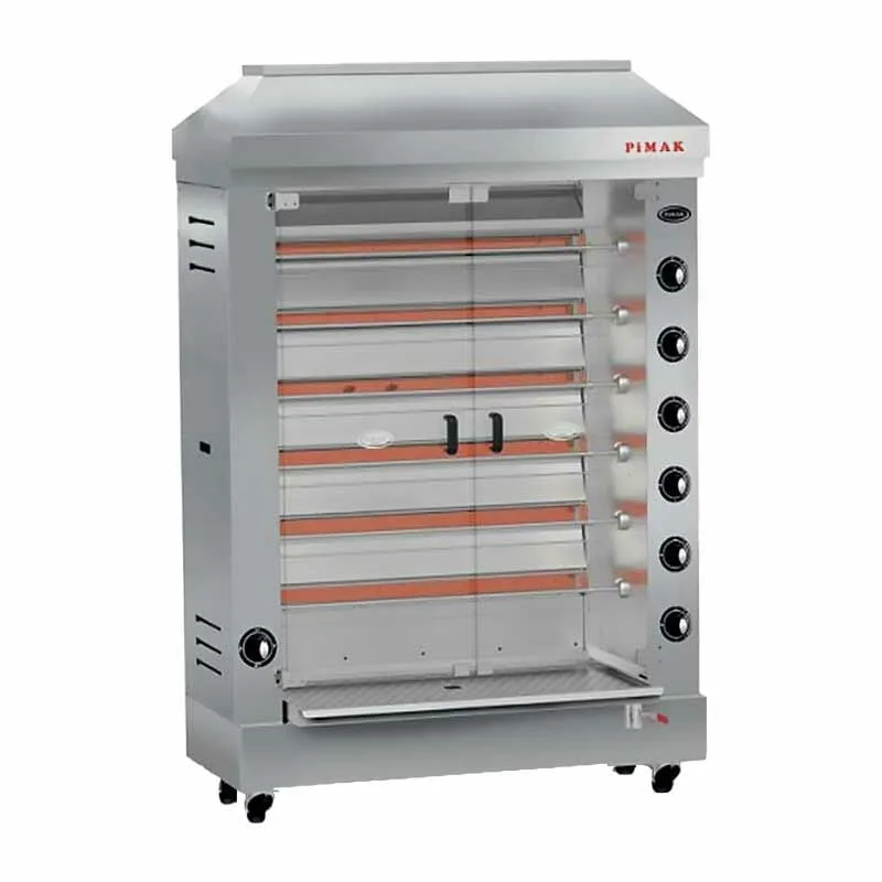 Pimak M006R Radyanlı Piliç Çevirme Makinası 36 Kapasiteli Gazlı