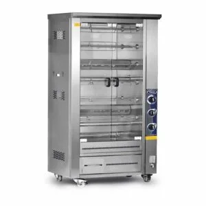 Pimak M010B Çift Vitrinli Lavtaşlı Piliç Makinası 48 Kapasiteli Gazlı