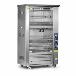 Pimak M011B Çift Vitrinli Lavtaşlı Piliç Makinası 60 Kapasiteli Gazlı