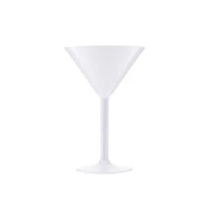 Rubikap Premium Polikarbon Martini Bardağı, 200 ml Beyaz