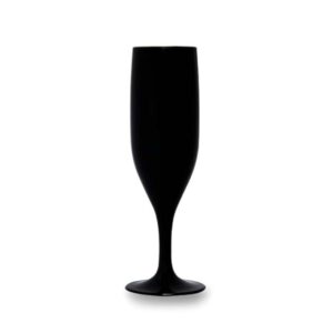 Rubikap Premium Polikarbon Şampanya Bardağı, 180 ml Siyah