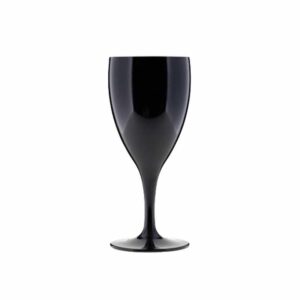 Rubikap Premium Polikarbon Şarap Bardağı, 320 ml Siyah