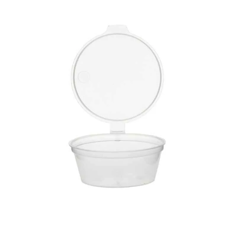 Rubikap Tek Kullanımlık Kapaklı Sos Kabı, 120 ml Şeffaf