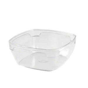 Rubikap Tek Kullanımlık Kristal Kare Kase, 300 ml Şeffaf