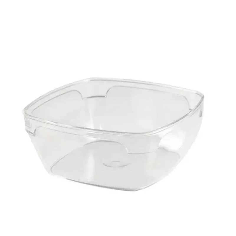 Rubikap Tek Kullanımlık Kristal Kare Kase, 300 ml Şeffaf