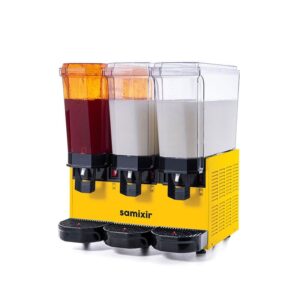 Samixir 60.SM Triple Klasik Fıskiyeli Karıştırıcılı ve Karıştırıcılı Soğuk İçecek Dispenseri, 20+20+20 L, Sarı