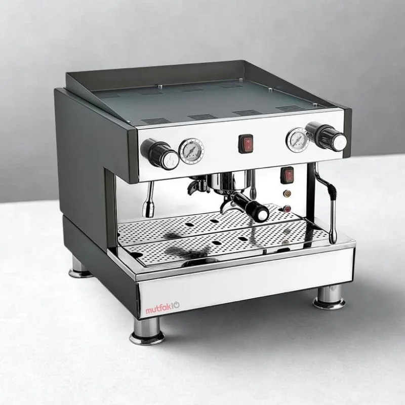 Brawi K-One M 1 GR Yarı Otomatik Espresso Kahve Makinesi, Siyah, 1 Gruplu
