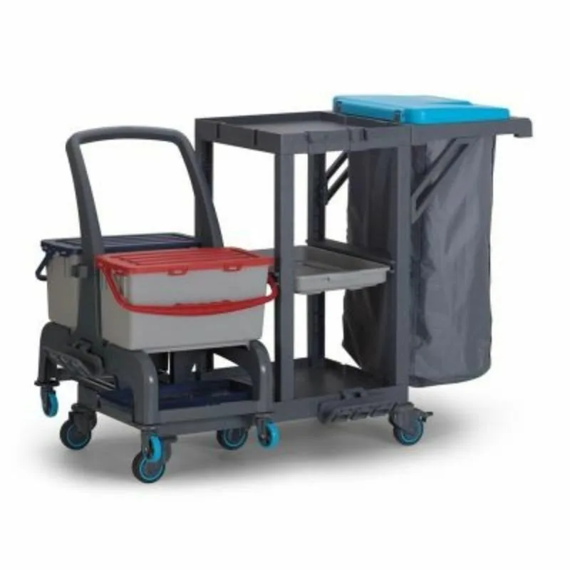 Fantom Procart 73102 Ayrılabilr Aksesuar Takımlı Temizlik Arabası, Çöp Bölmeli