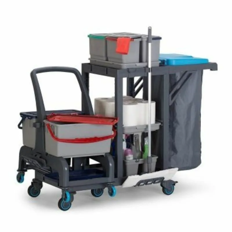 Fantom Procart 73102 Ayrılabilr Aksesuar Takımlı Temizlik Arabası, Çöp Bölmeli
