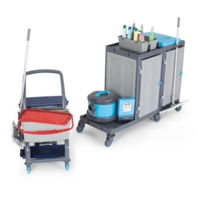 Fantom Procart 73132 Ayrılabilir Aksesuar Takımlı Temizlik Arabası, Çöp Bölmeli