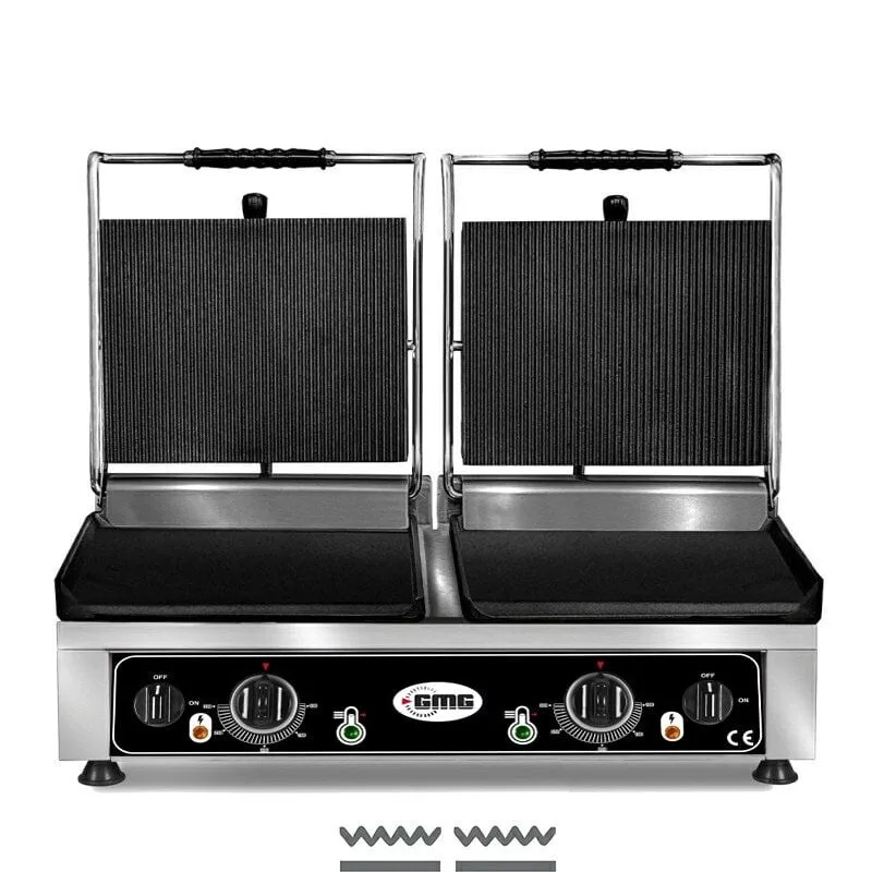 GMG KG 2735 DG Tost Makinesi Çift Kapaklı Yarı Oluklu, Yarı Düz 2 x 36 x 27 cm