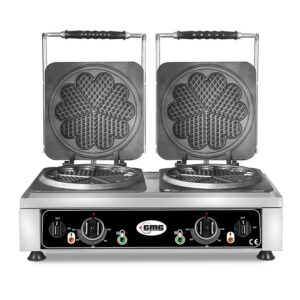GMG KGW 21 L Çift Kapaklı Çiçek Model Waffle Makinesi, Ø 21 x 1,5 cm x 2