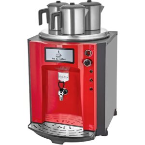 Remta DE10P Premium Jumbo Çay Makinesi, 3 Demlikli, 40 L, Elektrikli, Kırmızı