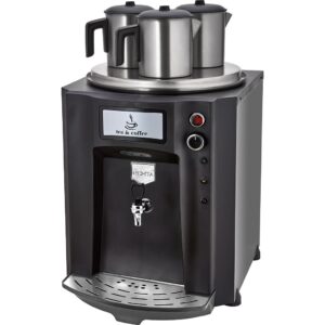 Remta DE10SP Premium Jumbo Şamandıralı Çay Makinesi, 3 Demlikli, 40 L, Elektrikli, Siyah