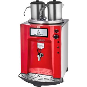 Remta DE11SP Premium Jumbo Şamandıralı Çay Makinesi, 2 Demlikli, 23 L, Kırmızı