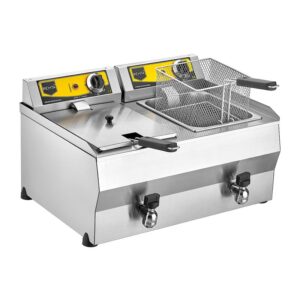 Remta R111 Yağ Tahliye Musluklu Fritöz, Çiftli, 8+8 L, Elektrikli