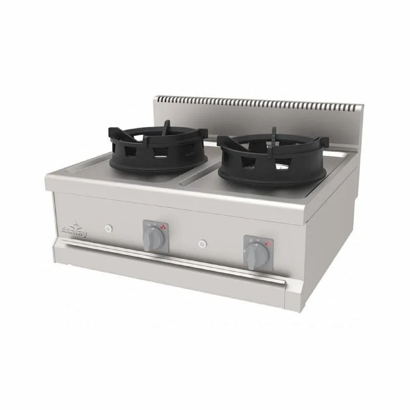 Atalay 700 Seri 2 Gözlü Wok Ocak Set Üstü Gazlı 80x70 Cm