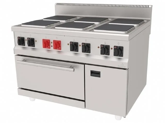 Atalay 900 Seri Kuzine Fırın 6 Kare Pleytli Dolaplı Elektrikli 120x90 Cm