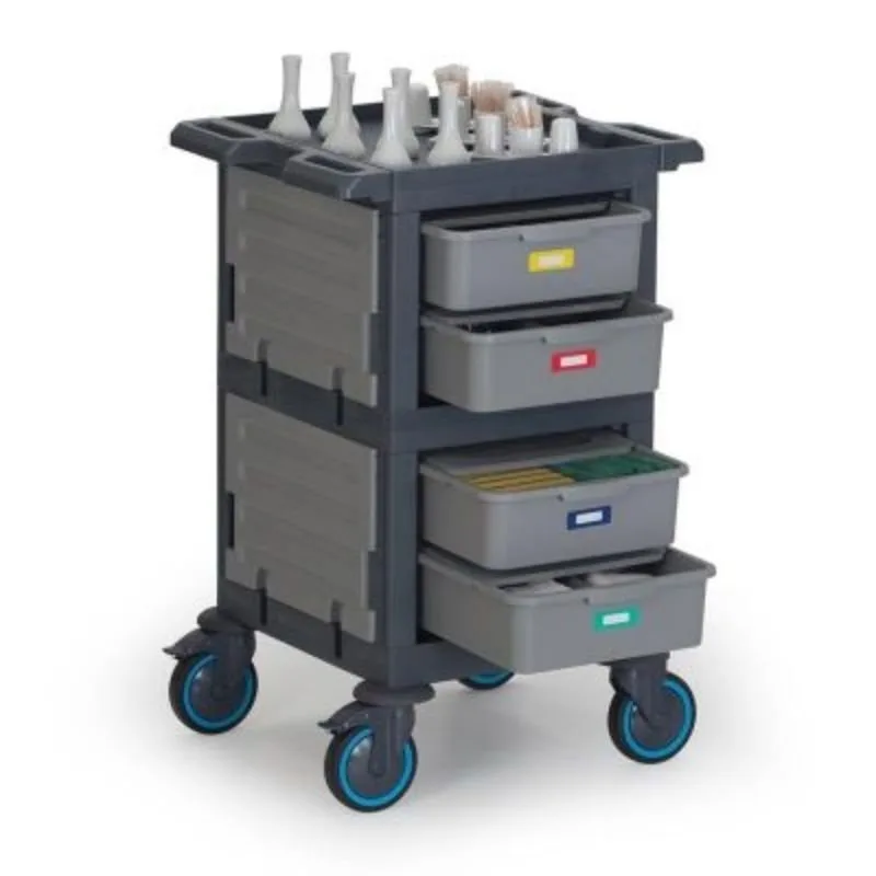 Fantom Procart 208 3 Katlı Kapalı Servis Arabası, 4 Çekmeceli, 200 kg Kapasiteli