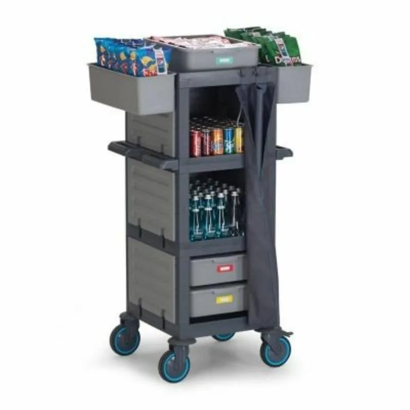 Fantom Procart 213 3 Katlı Kapalı Servis Arabası, 2 Çekmeceli, Brandalı