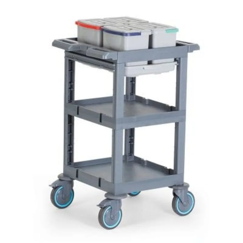 Fantom Procart 3200 3 Katlı Servis Arabası, 4 Adet Temizlik Kovalı