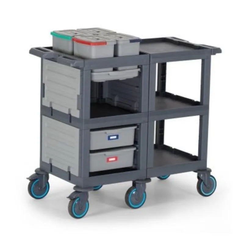 Fantom Procart 3201 3 Katlı Servis Arabası, 4 Adet Temizlik Kovalı