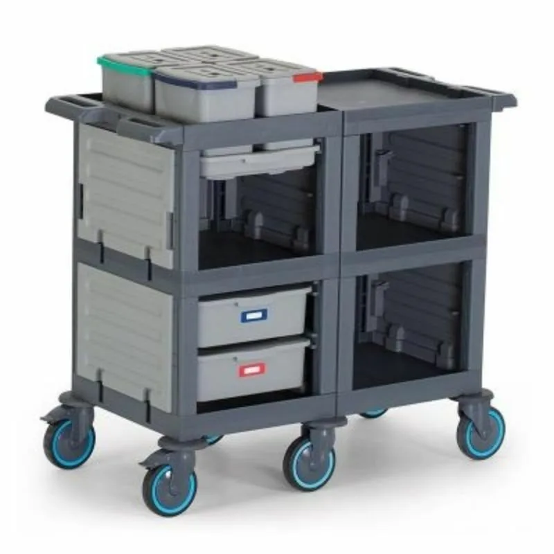 Fantom Procart 3202 3 Katlı Servis Arabası, 4 Adet Temizlik Kovalı