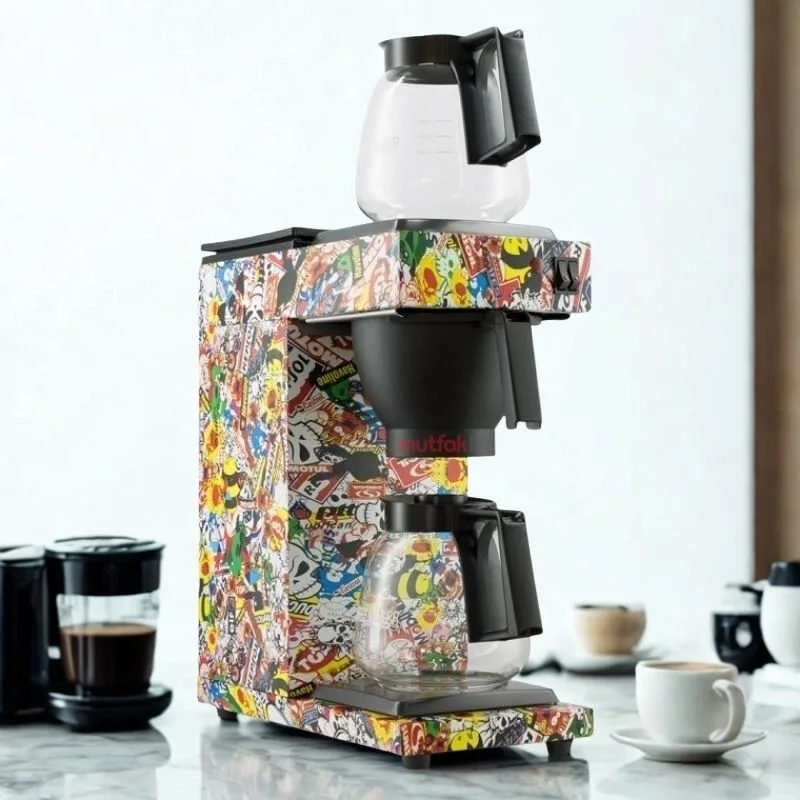Kef Filtre Kahve Makinası 2 Cam Potlu Grafiti FLT120-2