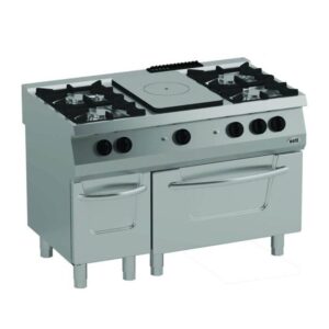 Öztiryakiler 700 Seri Kuzine Büyük Fırınlı Gazlı 6 Açık Ateş 120*70*85 (LS)-6x7,5 kW+13 kW Gazlı Fırın