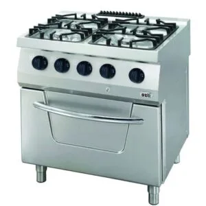 Öztiryakiler 700 Seri Kuzine Fırın Gazlı 4 Açık Ateş 80*70*85 (L)-4x6kW+7kW Gazlı Fırın