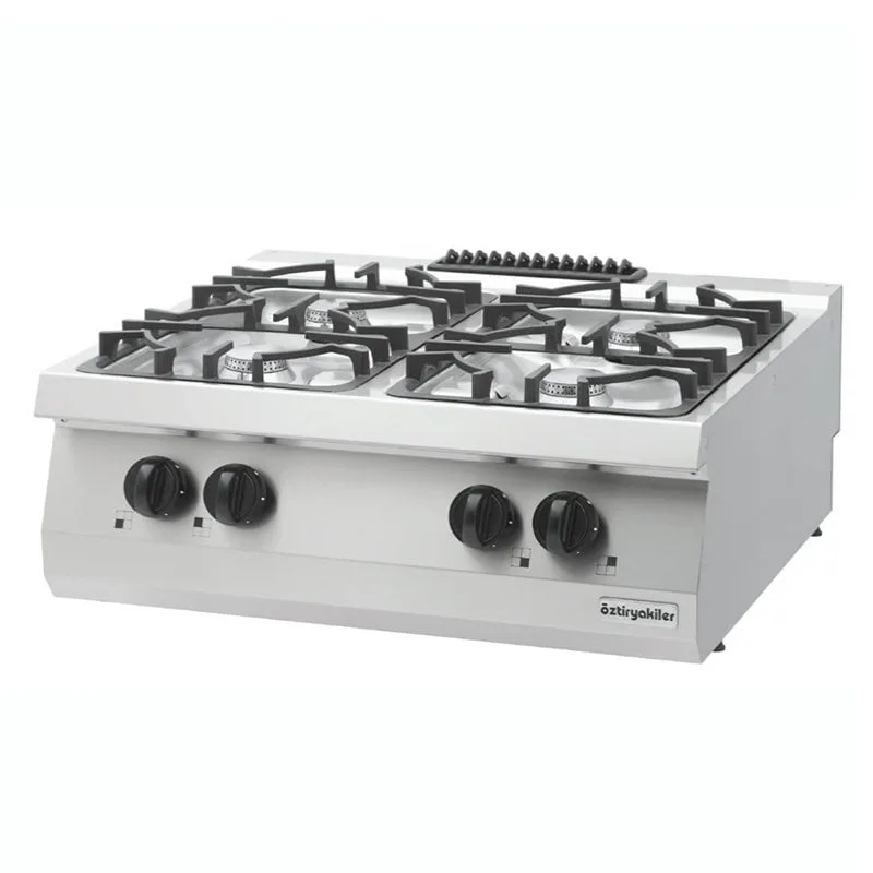 Öztiryakiler 700 Seri Set Üstü Dörtlü Ocak Gazlı 80*70*30 (LS)-4x7,5kW
