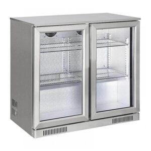 Senox Bar Tipi İki Sürgü Kapılı Şişe Soğutucu Dolap 250 Litre, SBCS-250 Krom