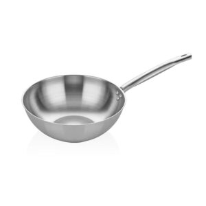 Altınbaşak İndüksiyon Çelik Wok Tava 30 cm  Gümüş Saplı