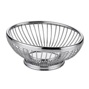 Altınbaşak Oval Paslanmaz Sunum Sepeti 25x18x9 cm